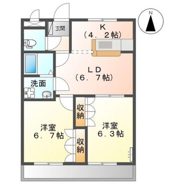 クールメゾン佐藤(2LDK/2階)の間取り写真