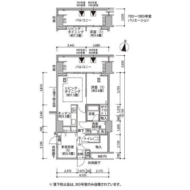 東雲キャナルコートCODAN17号棟(1SLDK/4階)の間取り写真