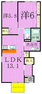 LE GRAN CHA T AIGHIERル・グラン シャティニエー(2LDK/1階)の間取り写真