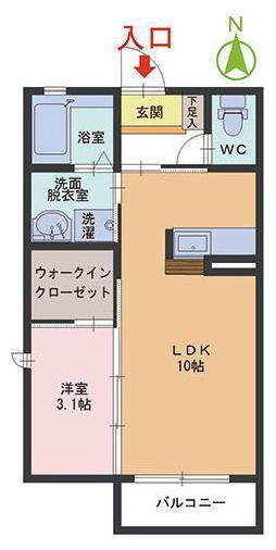 インペリアルコート(1LDK/2階)の間取り写真