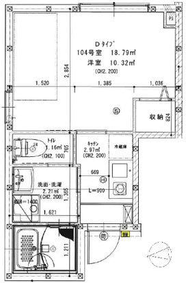 パークノート東日暮里(1K/1階)の間取り写真