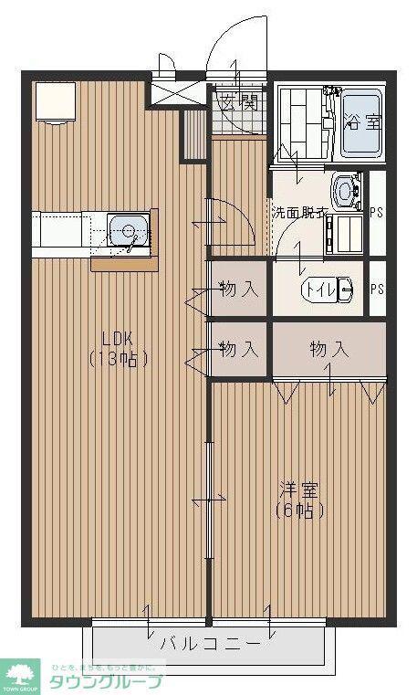 コンフォート狭山台(1LDK/1階)の間取り写真