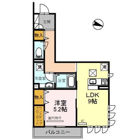 M.J TSUKADA 壱番館(1LDK/1階)の間取り写真