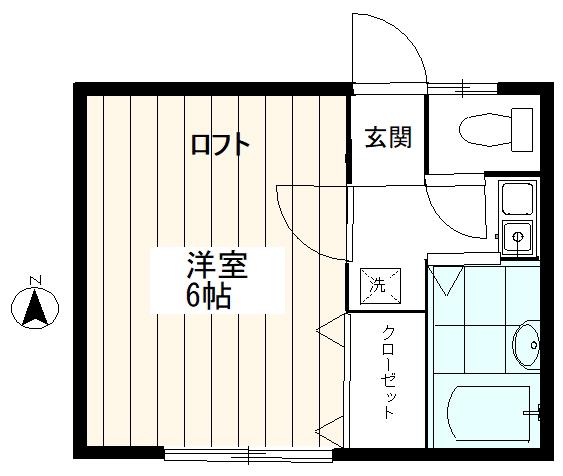 第3アベニュー(1K/2階)の間取り写真