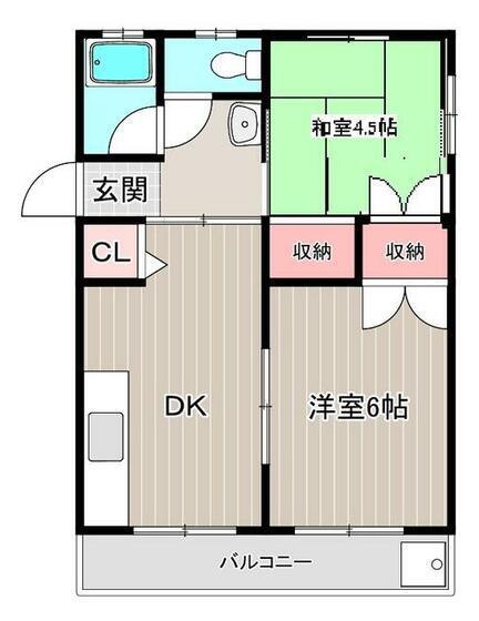 井上ハイツ(2DK/2階)の間取り写真