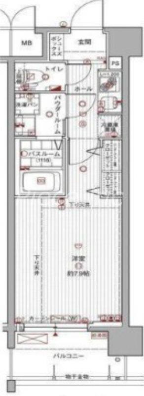 アドバンス新大阪5(1K/13階)の間取り写真