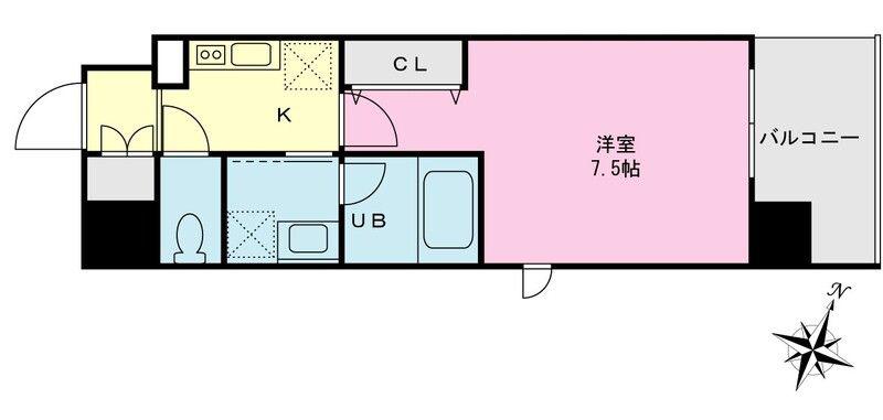 URBAN LINK大森海岸(1K/6階)の間取り写真