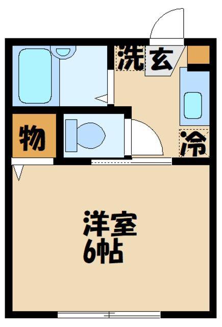 フラワー白糸台(1K/1階)の間取り写真