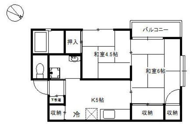 ユーモレスクNO.2(2K/2階)の間取り写真