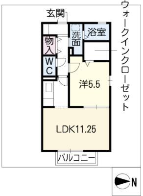 プレジオ A(1LDK/2階)の間取り写真