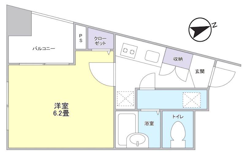 POWERHOUSE横濱(1K/4階)の間取り写真