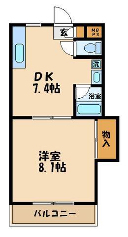 第2成城島田マンション(1K/3階)の間取り写真