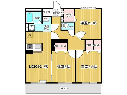 パークビレッジ松代(3LDK/2階)の間取り写真