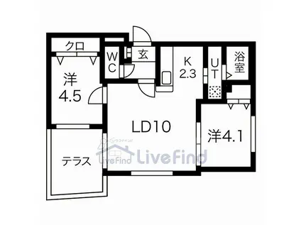 DINASTIA Ⅵ(2LDK/1階)の間取り写真