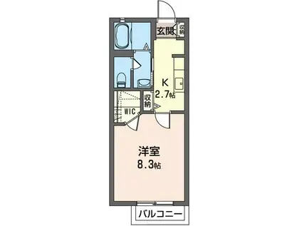 ポム・エ・オランジュ(1K/2階)の間取り写真