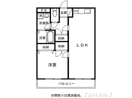 ファインティア(1LDK/3階)の間取り写真