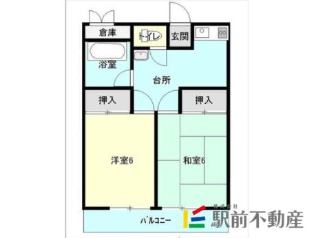 美和荘(2DK/2階)の間取り写真