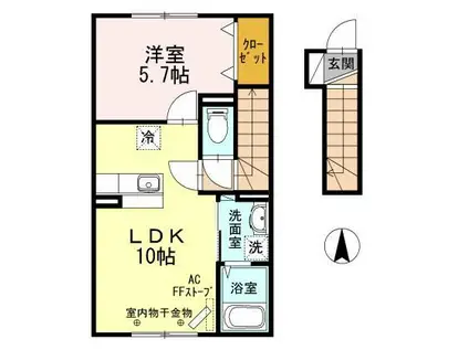 ファーストリッチ(1LDK/2階)の間取り写真