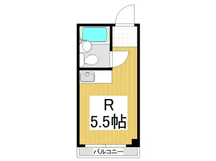 グランヒル(ワンルーム/2階)の間取り写真
