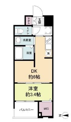 WORVE大阪本町(1DK/6階)の間取り写真