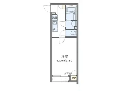 ファミーユ東大宮(1K/1階)の間取り写真