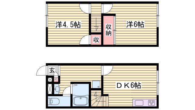 レオパレスドリーム(2DK/1階)の間取り写真