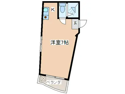 ファーストパレス厚木(ワンルーム/1階)の間取り写真