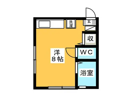 パルデンス・エヌ(ワンルーム/1階)の間取り写真