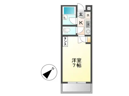 ミヨシマンション幸(1K/5階)の間取り写真
