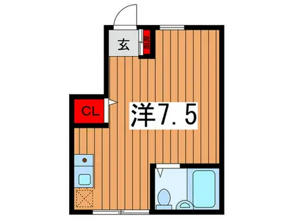 パル浦和(ワンルーム/1階)の間取り写真