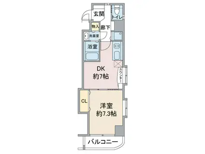 Y´S IZUMI(1DK/4階)の間取り写真