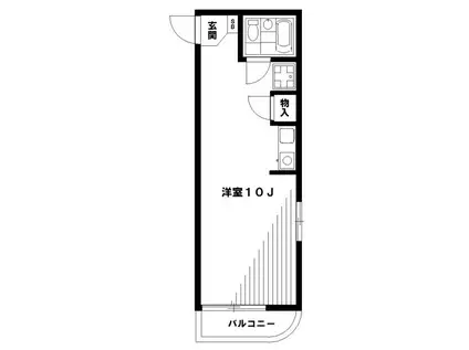 三翔諏訪の森ハイツ(ワンルーム/2階)の間取り写真