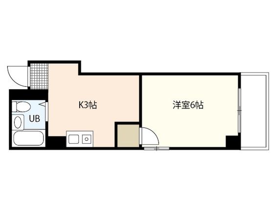 清和十日市(1K/5階)の間取り写真