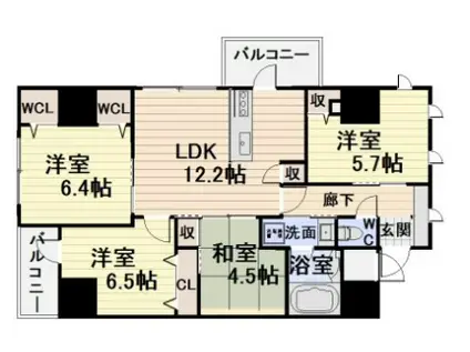 ミルキーウェイⅦ(4LDK/10階)の間取り写真