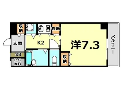 ブルームライフ兵庫(1K/9階)の間取り写真
