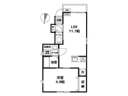 ブランノワール(1LDK/1階)の間取り写真