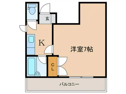 クィンシー江坂(1K/5階)の間取り写真
