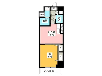 OLIVE UN ARBRE TOKIWA(1DK/4階)の間取り写真