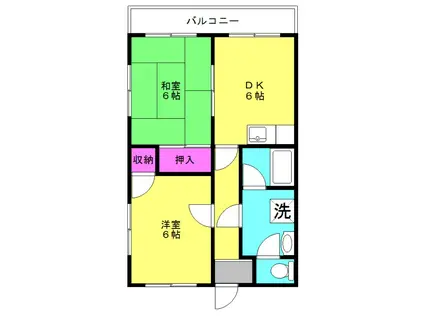 ベルメゾンK(2DK/3階)の間取り写真