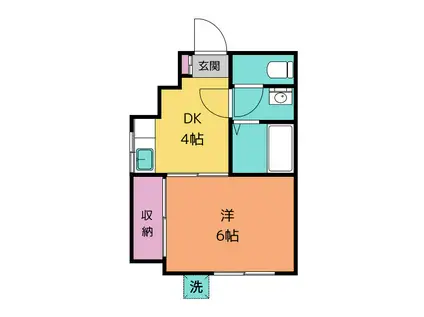 センチュリー三鷹(1DK/1階)の間取り写真