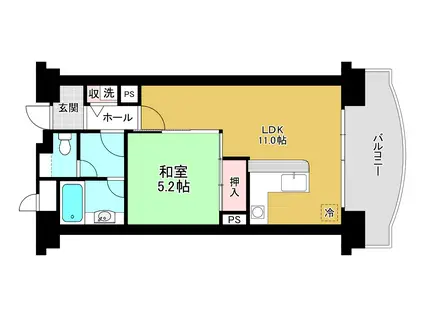琵琶湖アーバンリゾートIII番館(1LDK/3階)の間取り写真