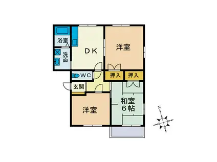 サンモール鳶尾(3DK/2階)の間取り写真