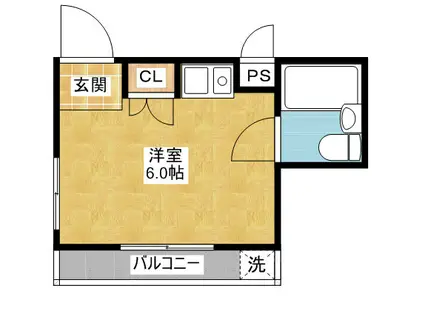 サンメゾン安田(ワンルーム/3階)の間取り写真
