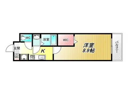 ルミエール光町III(1K/6階)の間取り写真