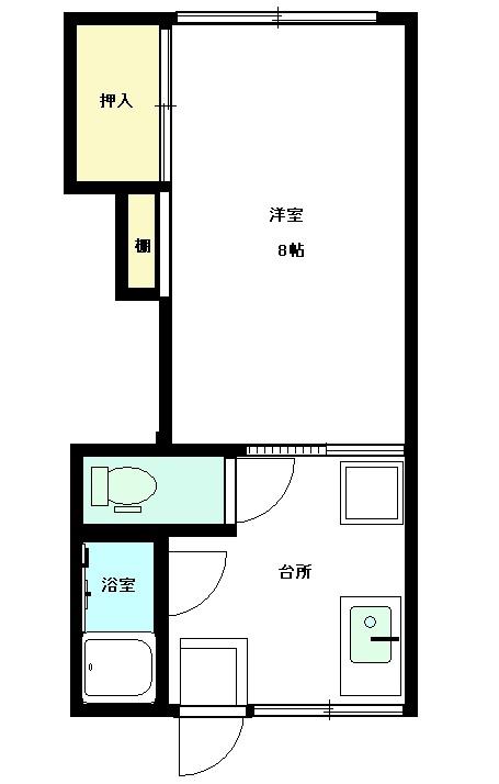 サンライフ住吉(1K/4階)の間取り写真