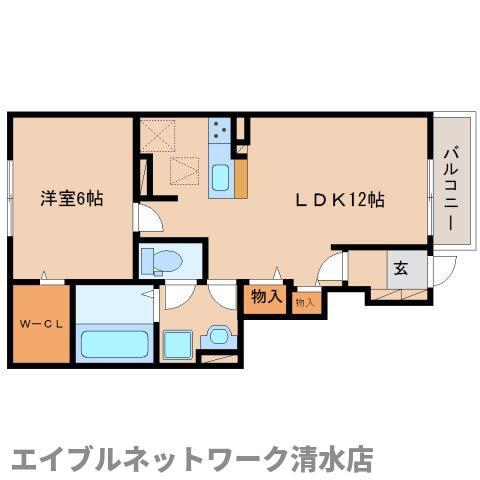 ポポラ3613(1LDK/1階)の間取り写真