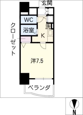 プレサンス泉アーバンゲート(1K/11階)の間取り写真