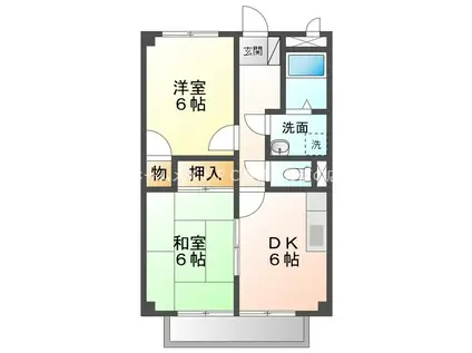 SURPLUS 常春 B(2DK/1階)の間取り写真