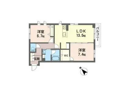 ノーブル・ユウ(2LDK/1階)の間取り写真