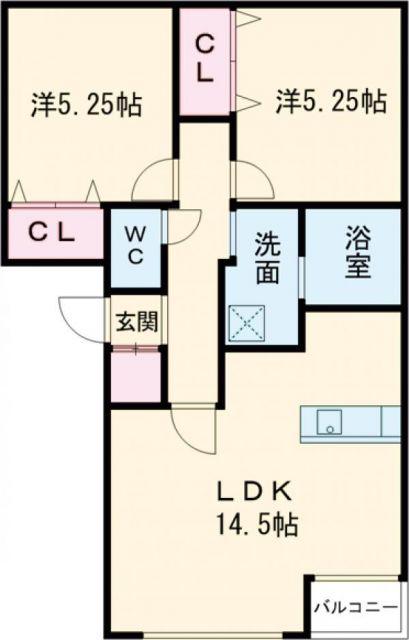 VICTORIA VI(2LDK/4階)の間取り写真